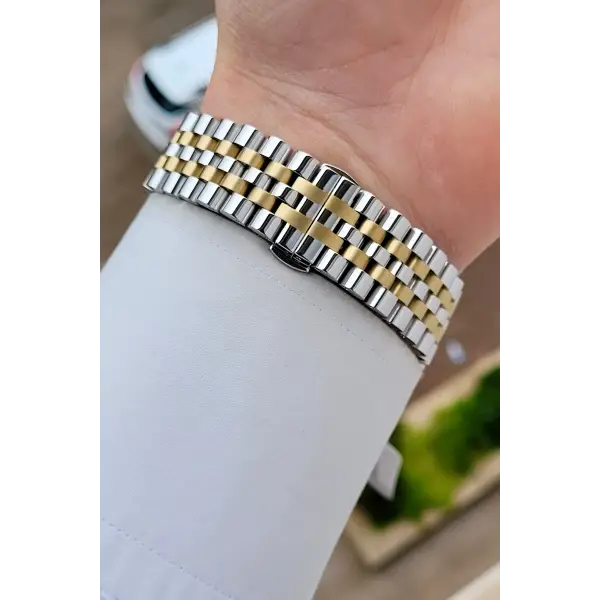 Gold Gümüş Renk 40 Mm Erkek Kol Saati