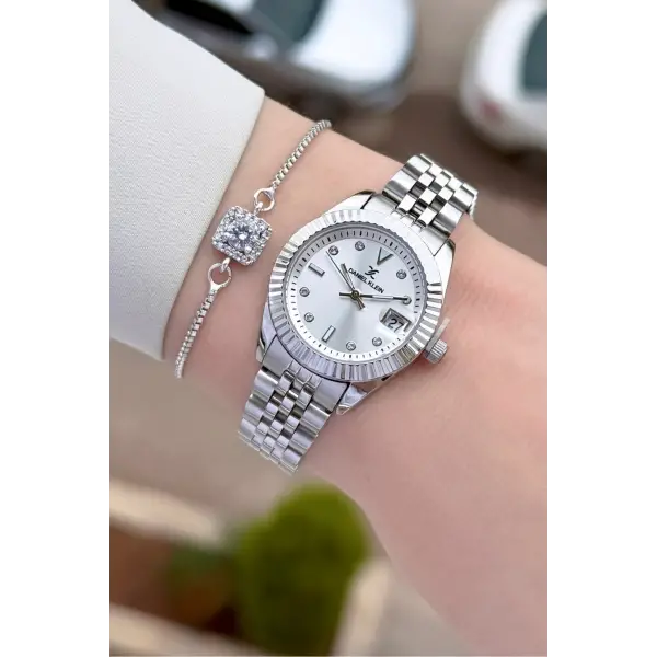 Takvimli Kadın Kol Saati Bileklik Hediyeli