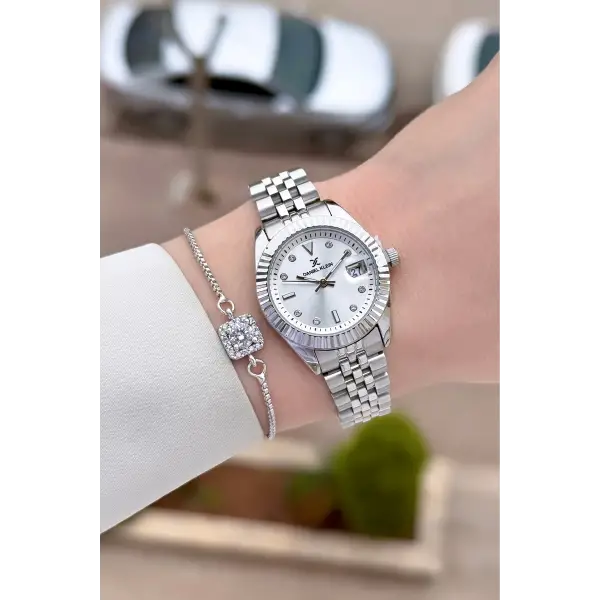 Takvimli Kadın Kol Saati Bileklik Hediyeli