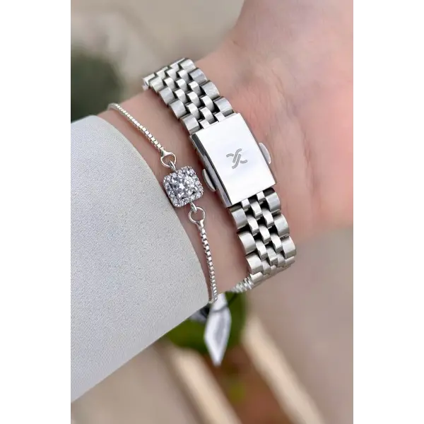 Takvimli Kadın Kol Saati Bileklik Hediyeli