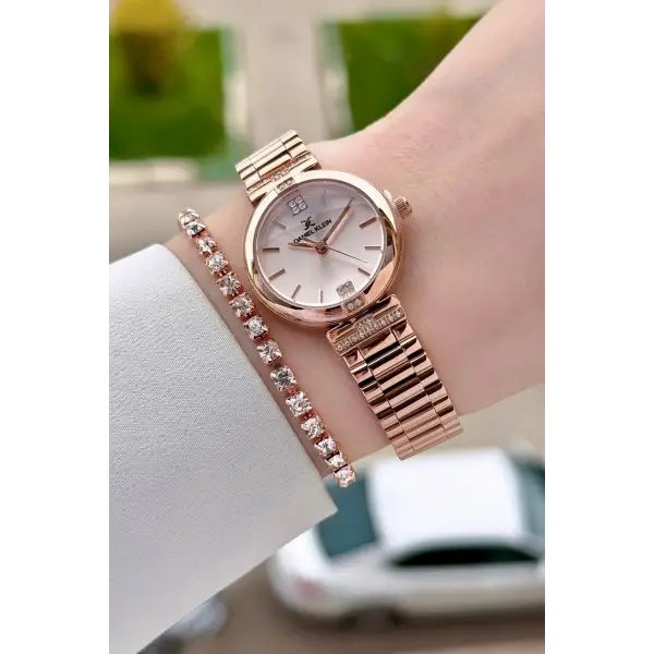 Rose Renk 26 Mm Kadın Kol Saati ve Bileklik