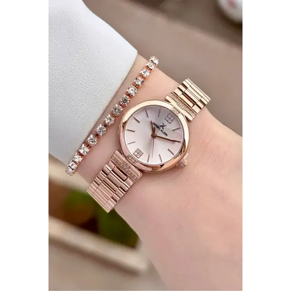 Rose Renk 26 Mm Kadın Kol Saati ve Bileklik