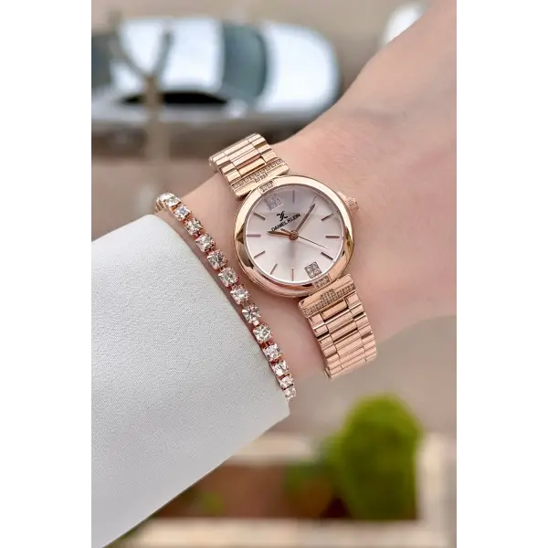 Rose Renk 26 Mm Kadın Kol Saati ve Bileklik