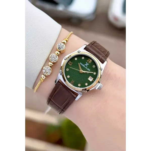 Kahverengi Renk Kadın Kol Saati Ve Bileklik