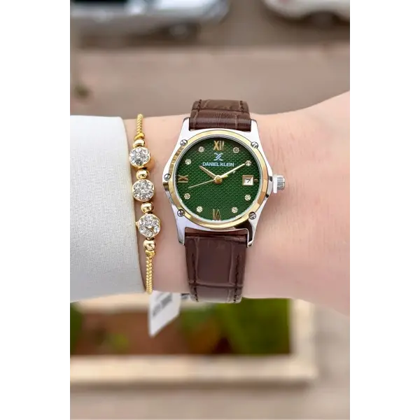 Kahverengi Renk Kadın Kol Saati Ve Bileklik