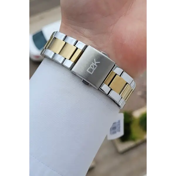 Gold Gümüş Renk Takvimli Erkek Kol Saati