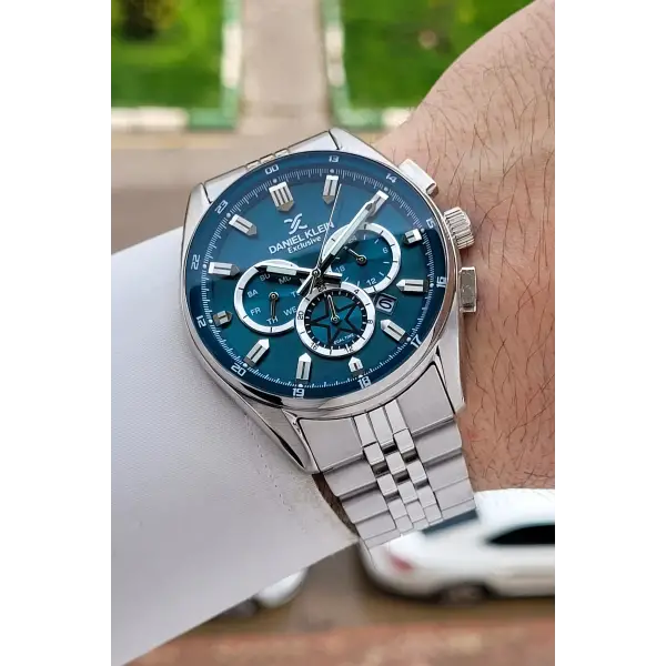 Kadranı Mavi Kordonu Gümüş Renk 44,5 Mm Erkek Kol Saati