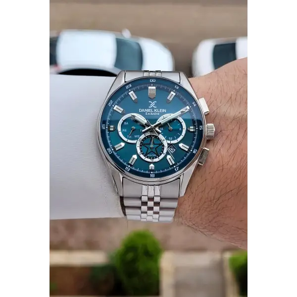 Kadranı Mavi Kordonu Gümüş Renk 44,5 Mm Erkek Kol Saati