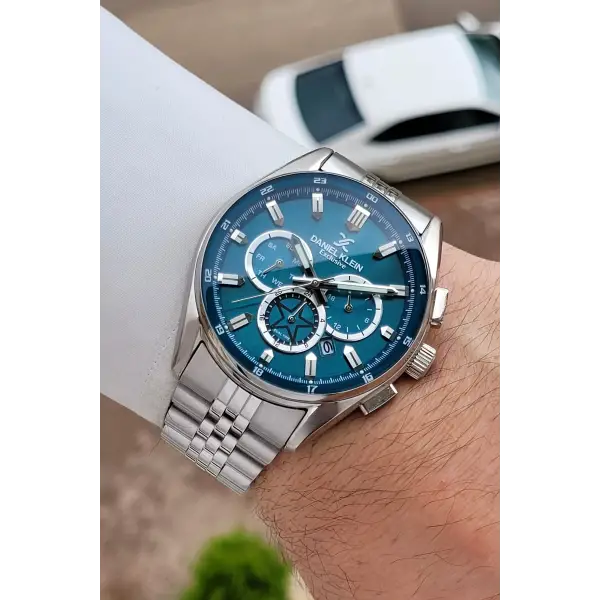 Kadranı Mavi Kordonu Gümüş Renk 44,5 Mm Erkek Kol Saati