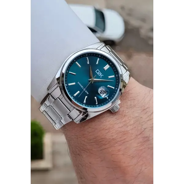 Kadranı Mavi Kordonu Gümüş Renk 42 Mm Erkek Kol Saati