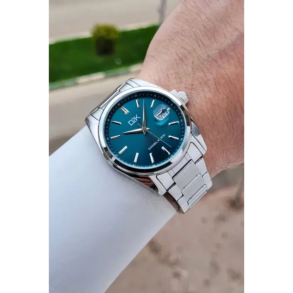 Kadranı Mavi Kordonu Gümüş Renk 42 Mm Erkek Kol Saati