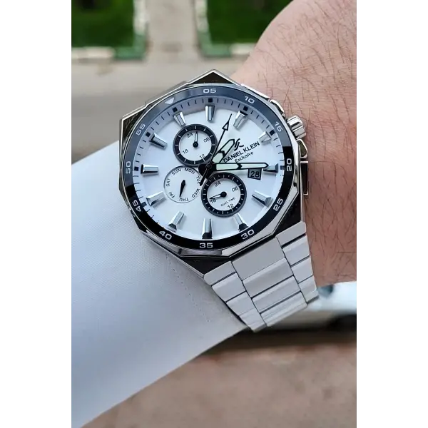 Gümüş Renk 43,5 Mm Erkek Kol Saati