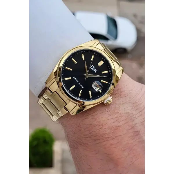 Kadranı Siyah Kordonu Gold Renk 42 Mm Erkek Kol Saati