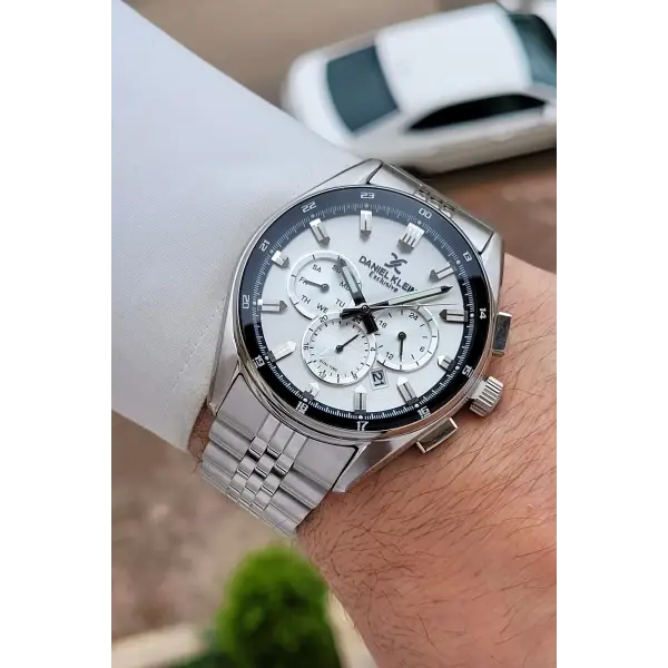 Gümüş Renk 44,5 Mm Erkek Kol Saati