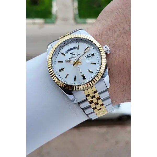 Gold Gümüş Renk 42 Mm Erkek Kol Saati