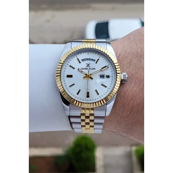 Gold Gümüş Renk 42 Mm Erkek Kol Saati