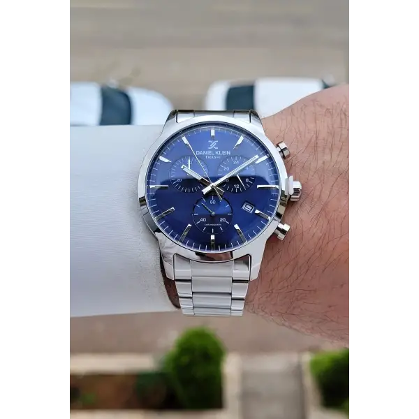 Kadranı Lacivert Kordonu Gümüş Renk İç Göstergeleri Aktif 44 Mm Erkek Kol Saati