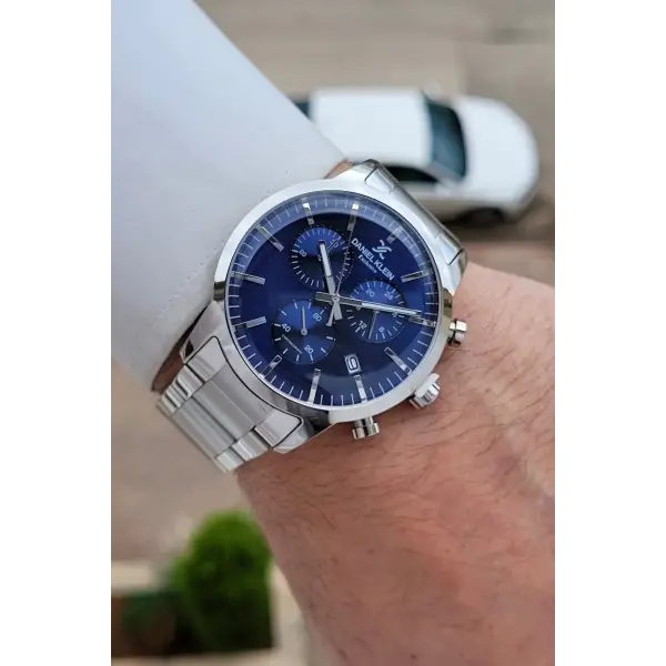 Kadranı Lacivert Kordonu Gümüş Renk İç Göstergeleri Aktif 44 Mm Erkek Kol Saati