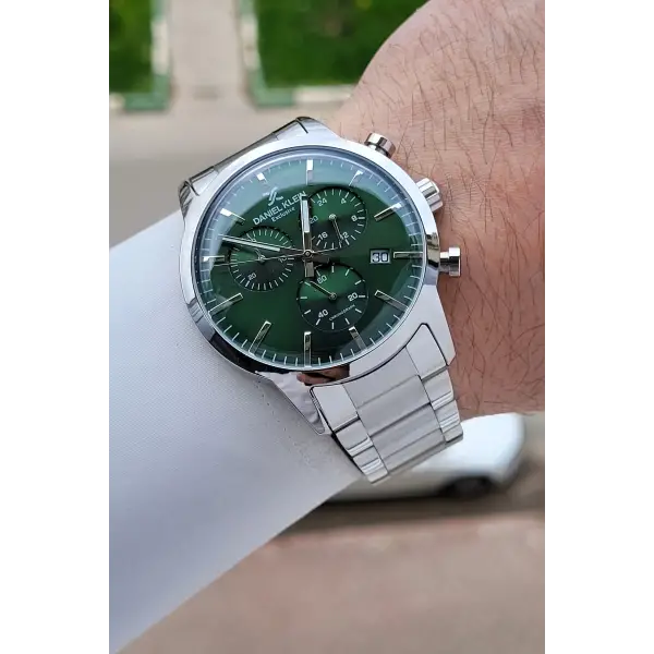 Kadranı Yeşil Kordonu Gümüş Renk İç Göstergeleri Aktif 44 Mm Erkek Kol Saati