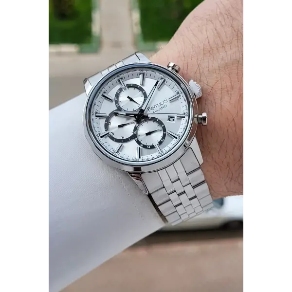 Gümüş Renk İç Göstergeleri Aktif 41 Mm Erkek Kol Saati