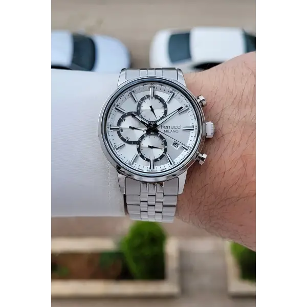 Gümüş Renk İç Göstergeleri Aktif 41 Mm Erkek Kol Saati