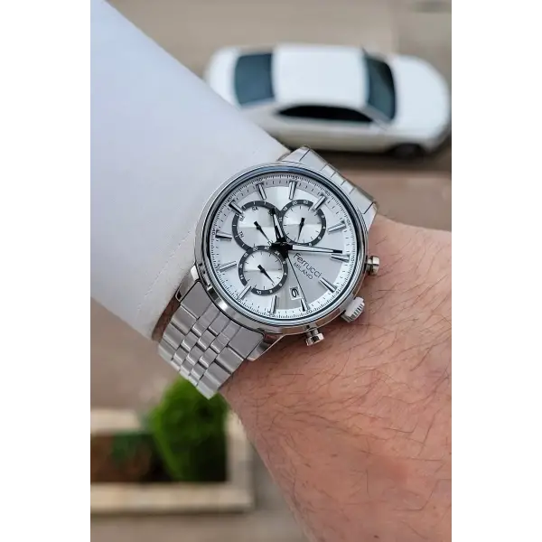 Gümüş Renk İç Göstergeleri Aktif 41 Mm Erkek Kol Saati