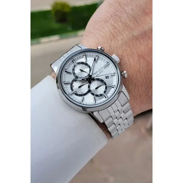 Gümüş Renk İç Göstergeleri Aktif 41 Mm Erkek Kol Saati