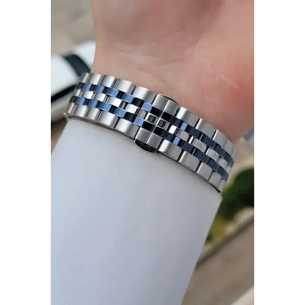 Lacivert Gümüş Renk İç Göstergeleri Aktif 41 Mm Erkek Kol Saati
