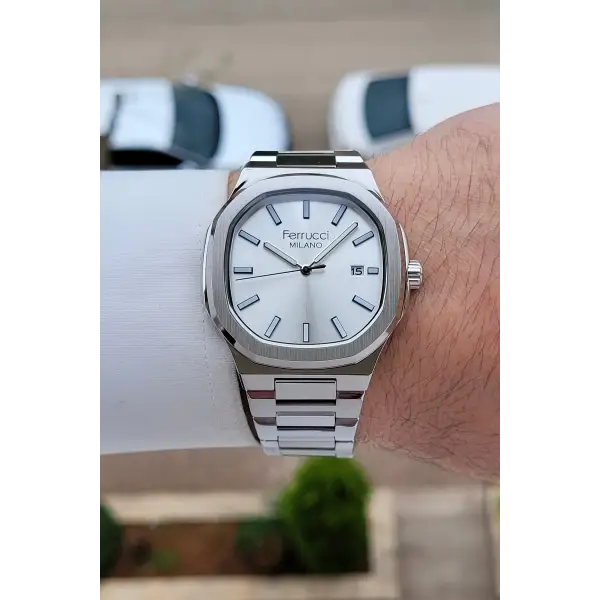 Gümüş Renk 40 Mm Erkek Kol Saati