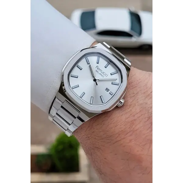 Gümüş Renk 40 Mm Erkek Kol Saati