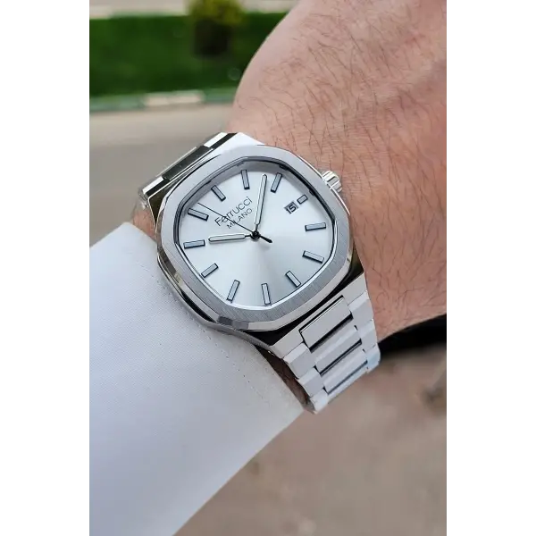 Gümüş Renk 40 Mm Erkek Kol Saati