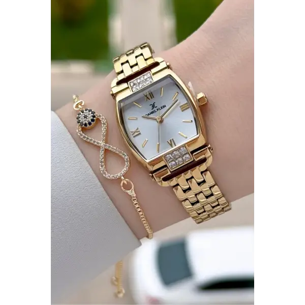 Gold Renk 24 mm Hediye Paketli Kadın Kol Saati