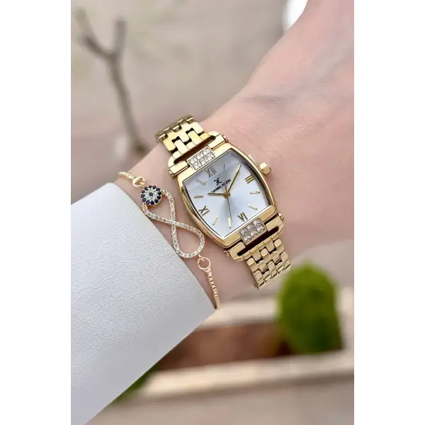 Gold Renk 24 mm Hediye Paketli Kadın Kol Saati