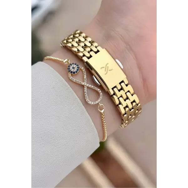 Gold Renk 24 mm Hediye Paketli Kadın Kol Saati