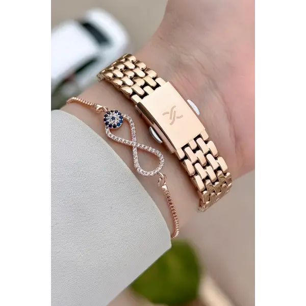 Rose Renk 24 mm Hediye Paketli Kadın Kol Saati