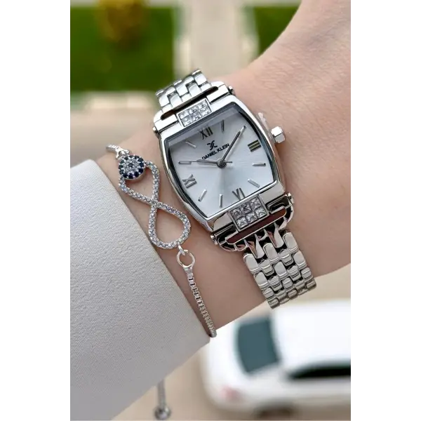 Gümüş Renk 24 mm Hediye Paketli Kadın Kol Saati