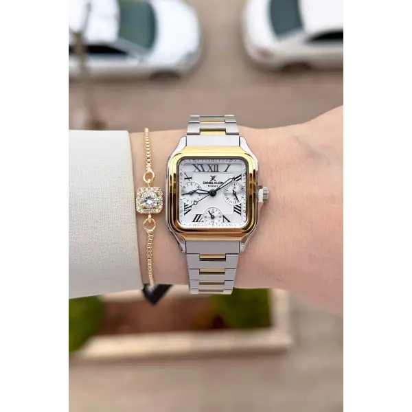 Gold Gümüş Renk 28,5 mm İç Göstergeleri Aktif Hediye Paketli Kadın Kol Saati