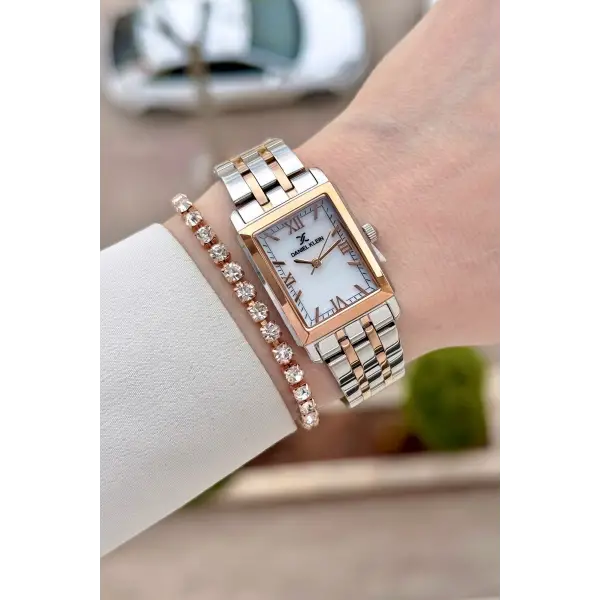 Rose Gümüş Renk 22 mm Kadın Kol Saati