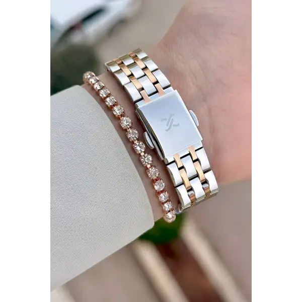 Rose Gümüş Renk 22 mm Kadın Kol Saati