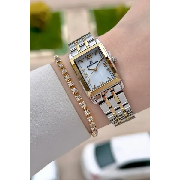 Gold Gümüş Renk 22 mm Kadın Kol Saati