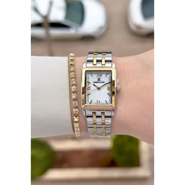 Gold Gümüş Renk 22 mm Kadın Kol Saati