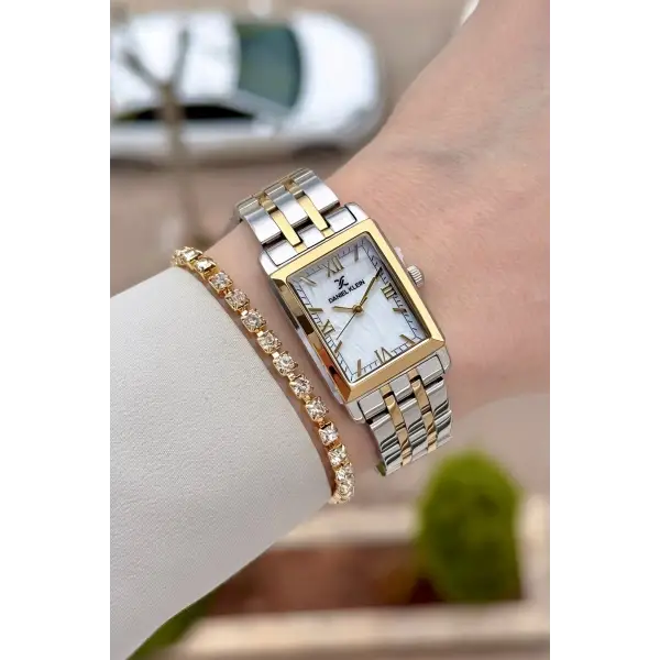 Gold Gümüş Renk 22 mm Kadın Kol Saati