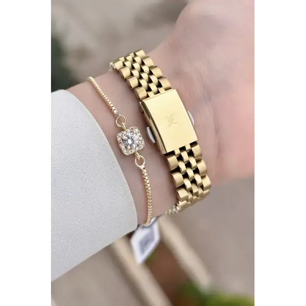 Daniel Klein Gold Renk 28 mm Kadın Kol Saati ve Bileklik