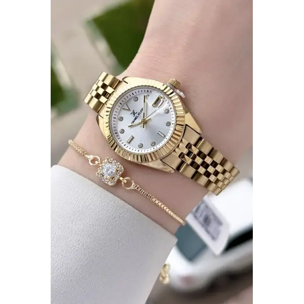 Daniel Klein Gold Renk 28 mm Kadın Kol Saati ve Bileklik