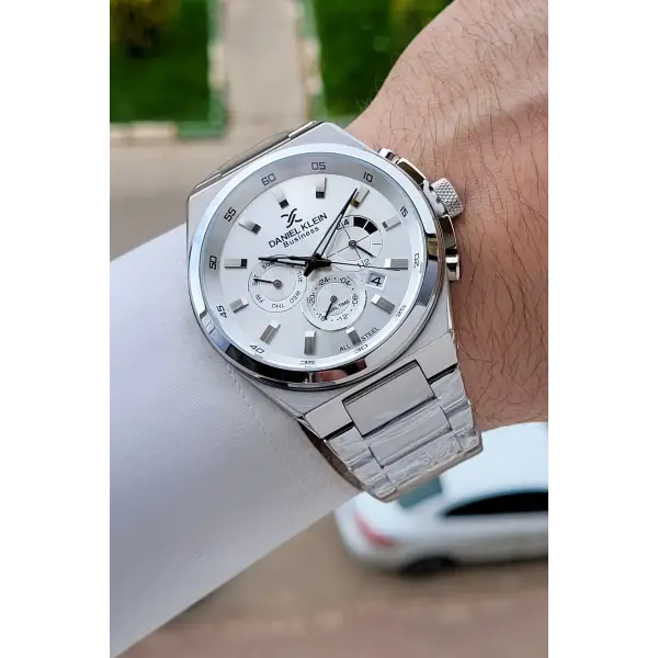 BUSINESS Gümüş Renk 45 Mm Full Çelik 5 ATM Erkek Kol Saati