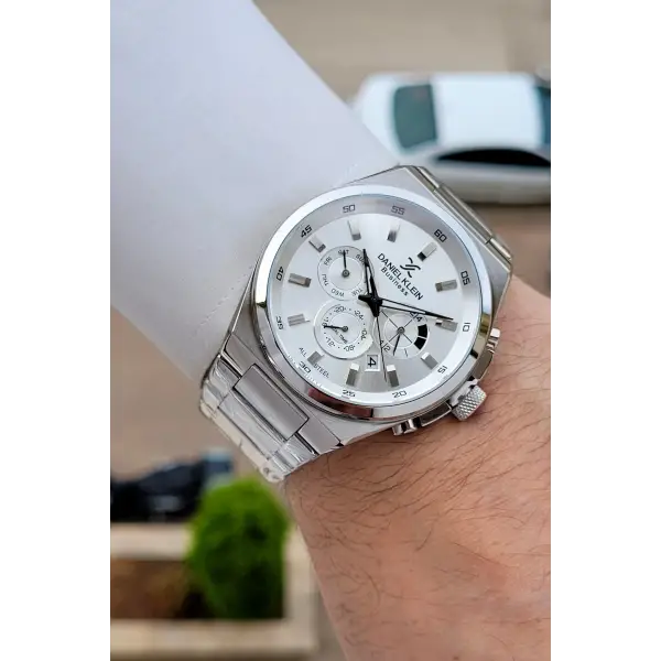 BUSINESS Gümüş Renk 45 Mm Full Çelik 5 ATM Erkek Kol Saati