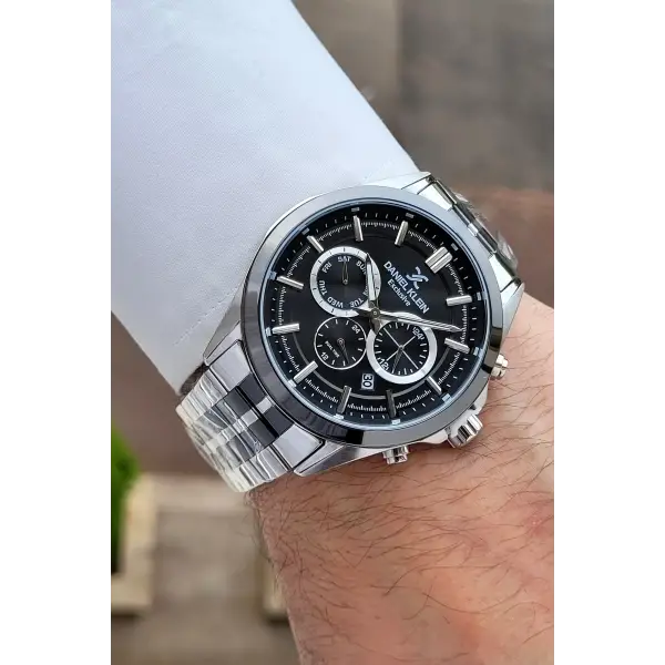 Gümüş Siyah Renk 44 Mm İç Göstergeleri Aktif Erkek Kol Saati