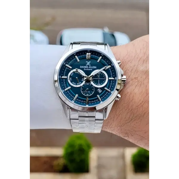 Kadranı Mavi Kordonu Gümüş Renk 44 Mm Hediye Paketli İç Göstergeleri Aktif Erkek Kol Saati