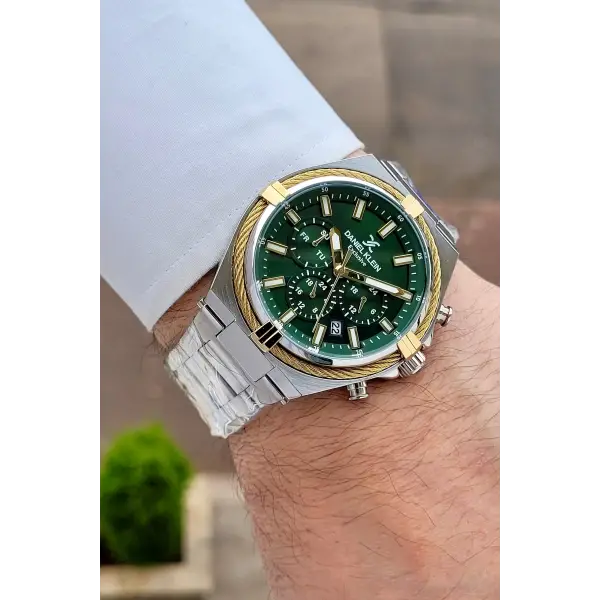 Kadranı Yeşil Kordonu Gümüş Renk 44 Mm İç Göstergeleri Aktif Erkek Kol Saati