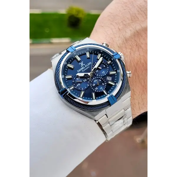 Kadranı Siyah Kordonu Gümüş Renk 44 Mm Hediye Paketli İç Göstergeleri Aktif Erkek Kol Saati